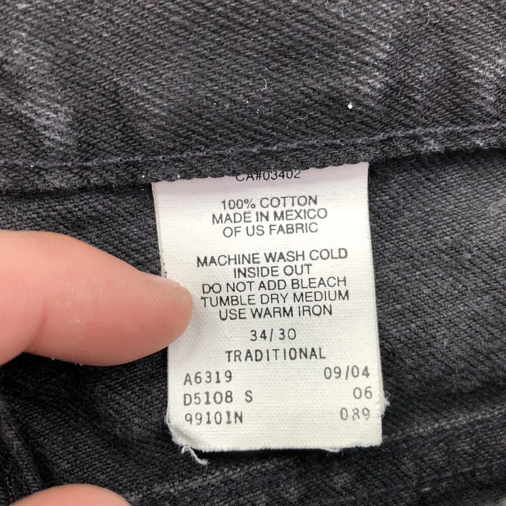 Vintage Harley-Davidson Jeans Mens 34x30 Black Charcoal Wash Straight Denim
